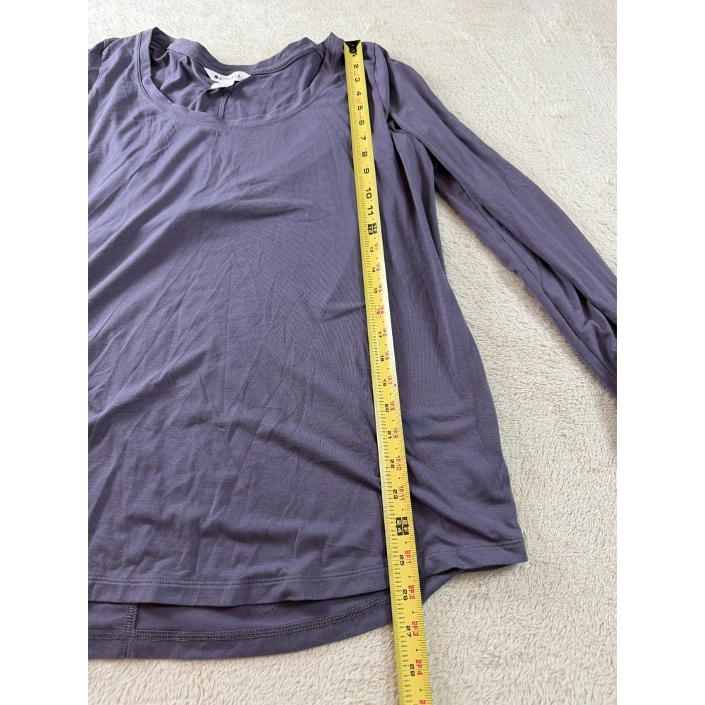 Athleta Stratus II Top Womens XL Dusk Violet Scoop Neck Long Sleeve Workout Gym - Picture 8 of 8